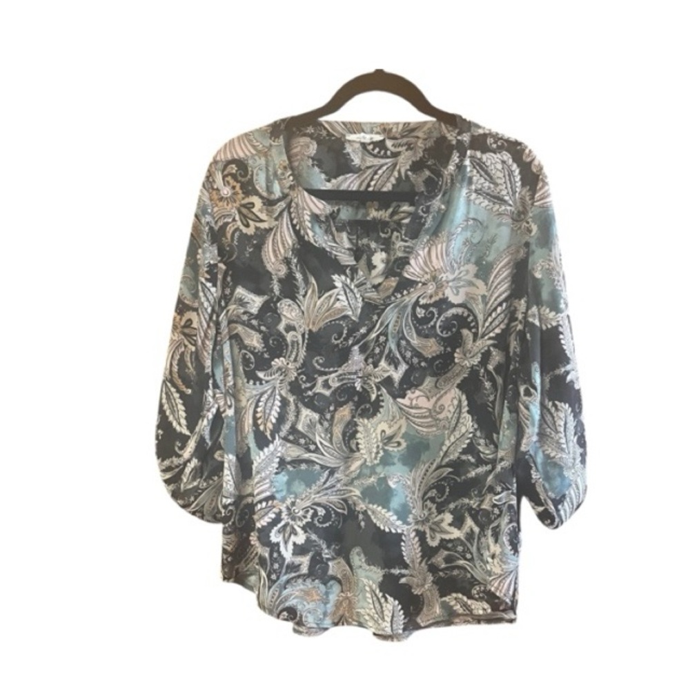 Maurices Paisley Split Neck Blouse
